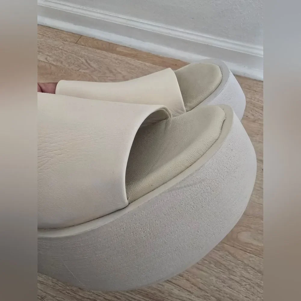 New Anthropologie Platform Slide Sandals Size 9/9.5
